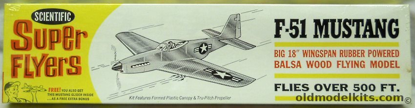 Scientific F-51D Mustang with Small-Scale P-51D Mustang Profile Glider - 18 Inch Wingspan Flying Aircraft, 156-100 plastic model kit